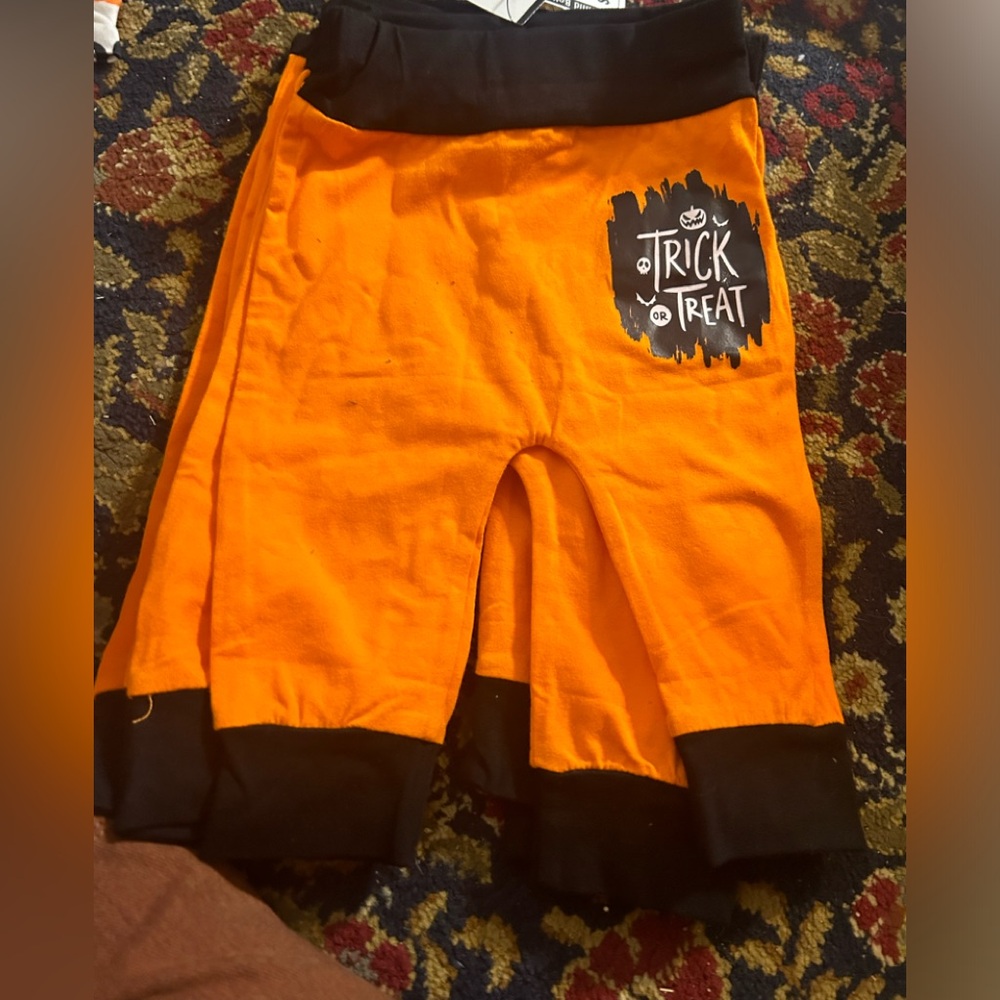 Orange Halloween pants kids